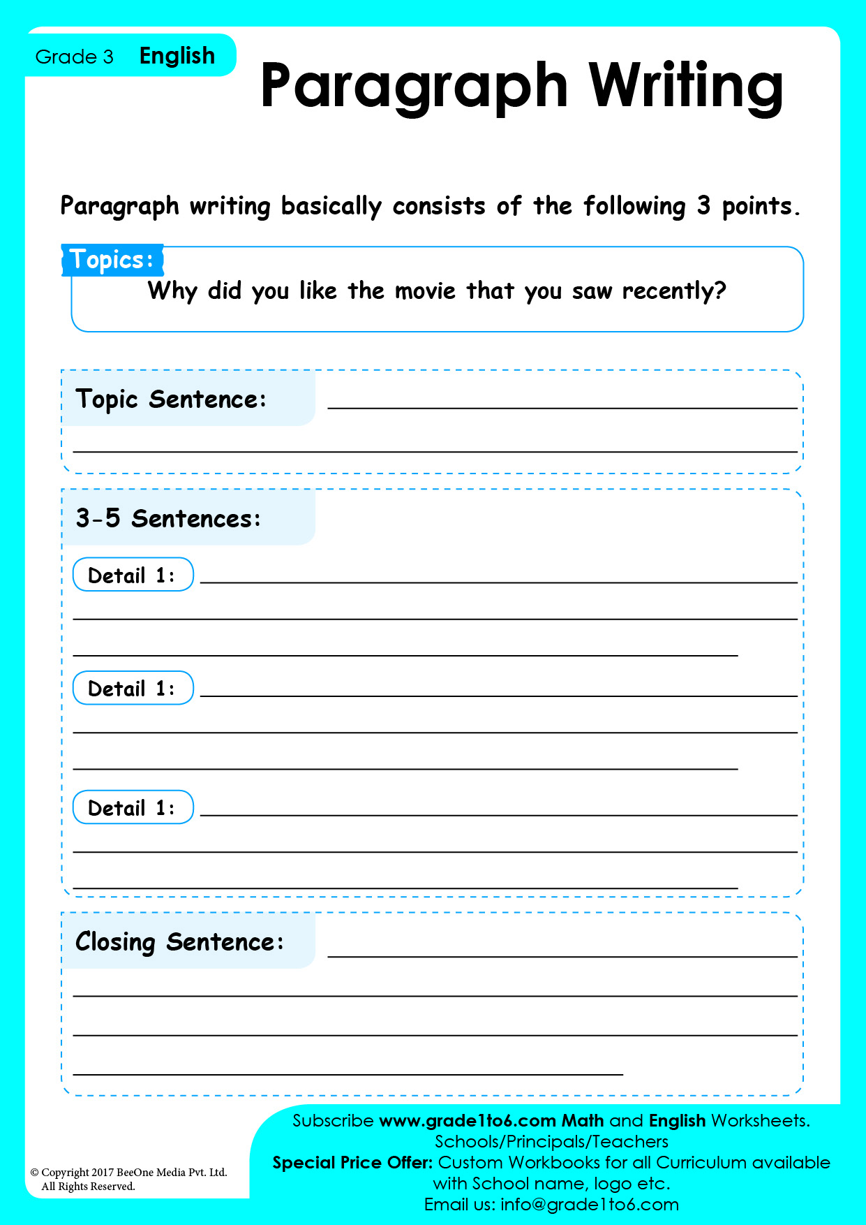paragraph writing practice worksheet