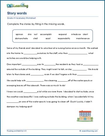 Paragraphs and vocabulary worksheets | Worsheets library