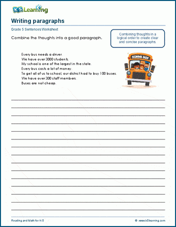 Writing paragraphs worksheets | Worsheets library
