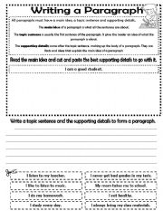 Writing a paragraph - ESL worksheet by lizsantiago