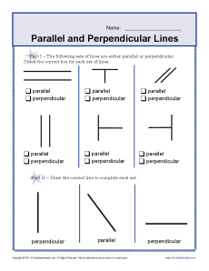Parallel and Perpendicular Lines | 4th Grade Geometry Worksheets