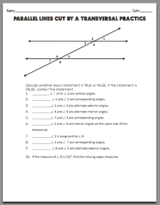 Parallel Lines Cut by a Transversal | tothesquareinch