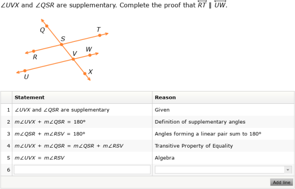 IXL - Proofs involving parallel lines I (Geometry practice)