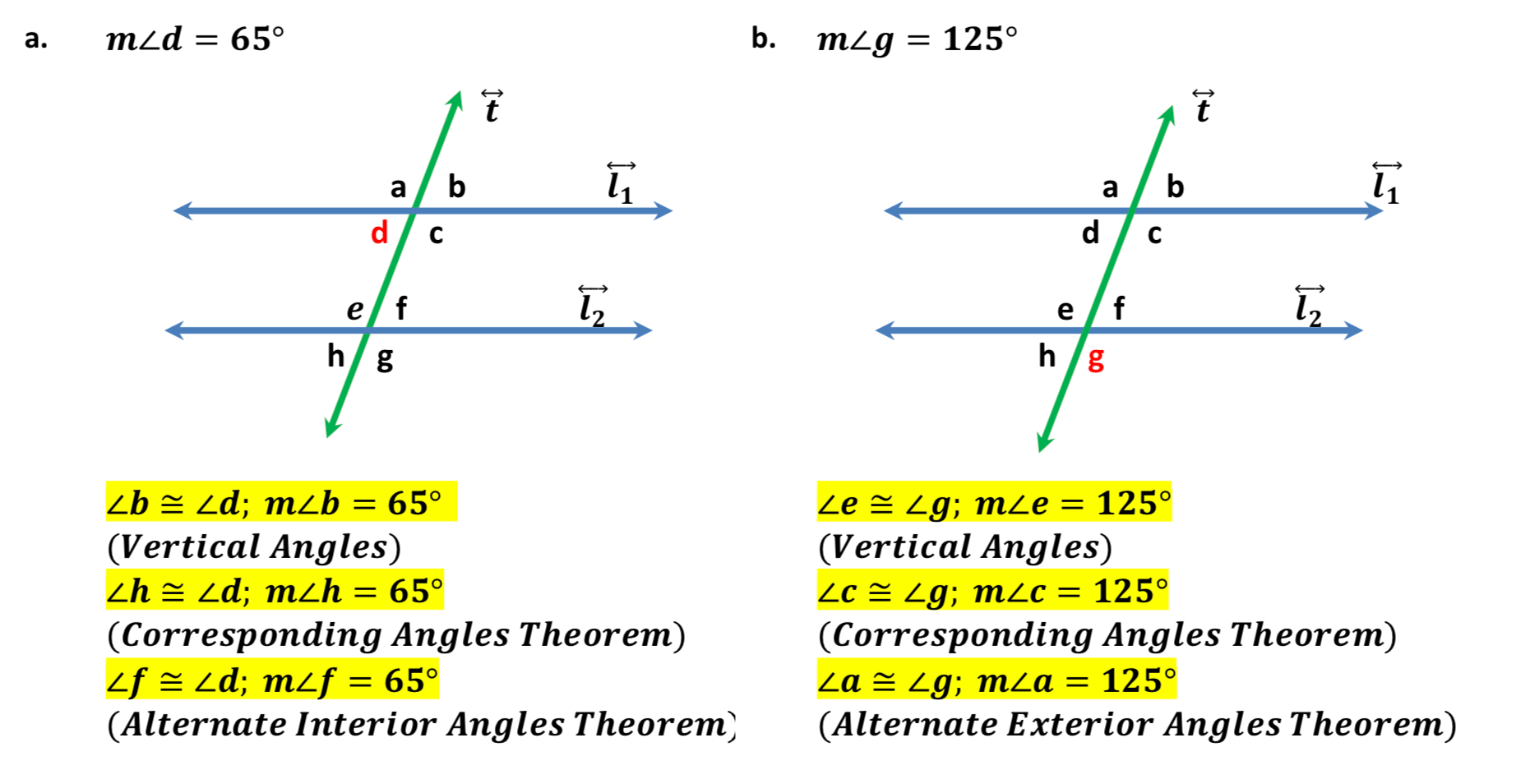 Parallel Lines and Transversals ⋆ GeometryCoach.com