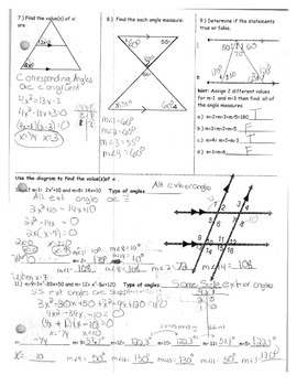 3.2 Parallel Lines and Angle Pairs Worksheet 2