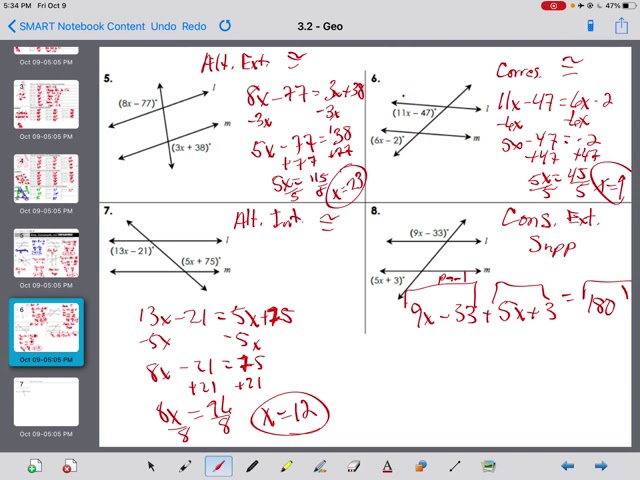 parallel lines transversals worksheet 2 answers