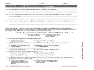 Using Parallel Structure Worksheet for 7th - 9th Grade | Lesson Planet