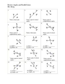 Angles and Parallel Lines Worksheet for 10th Grade | Lesson Planet