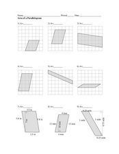Area of Parallelogram Worksheet for 8th - 10th Grade | Lesson Planet