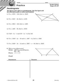 Parallelograms Worksheet for 10th Grade | Lesson Planet