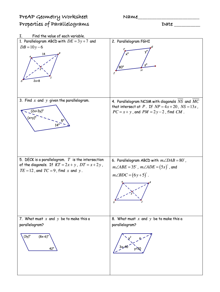 Parallelograms Partner Challenge Answers Pdf - Fill Online ...