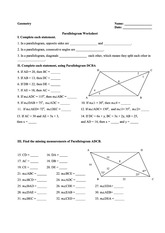 Parallelograms-1 - Geometry Name: Date: Parallelogram Worksheet I ...