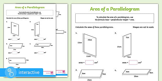 ? Supports White Rose: Interactive Area of a Parallelogram PDF