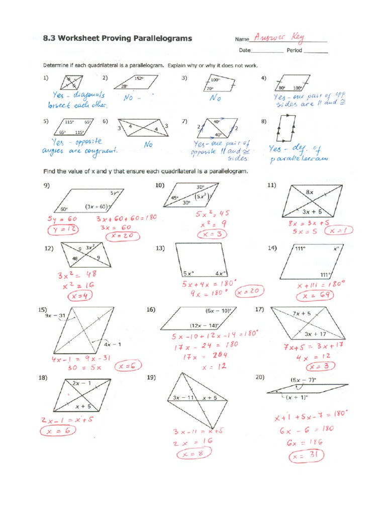 Practice 8.3 - Answer Key | PDF