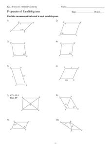 parallelograms worksheet answers