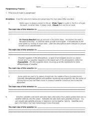 Paraphrasing Practice - ESL worksheet by jma11827