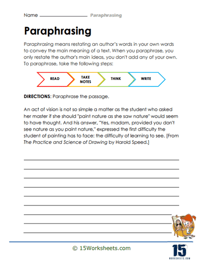 Paraphrasing Worksheets - 15 Worksheets Library