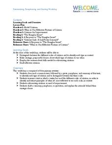 paraphrasing and summarizing worksheet