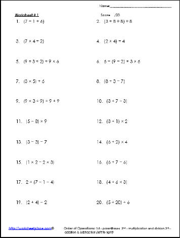 parenthesis worksheet