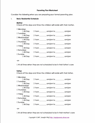 Free Printable Forms for Single Parents