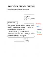 part of a letter worksheet
