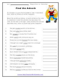 part of speech worksheet for middle school