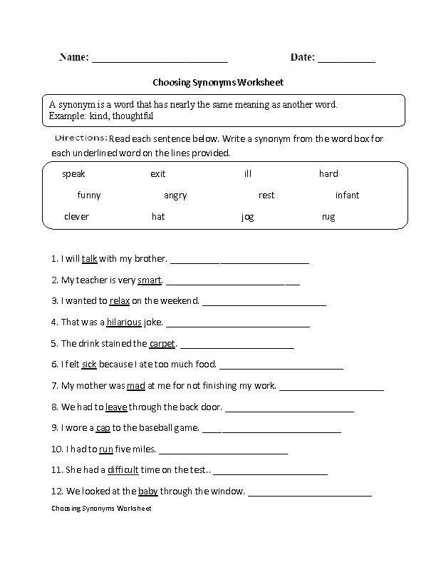 part of speech worksheet middle school