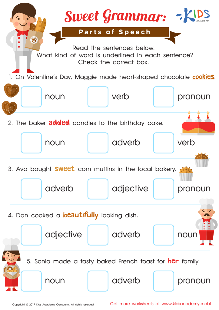 Parts of Speech Worksheet: Free Printable PDF for Kids