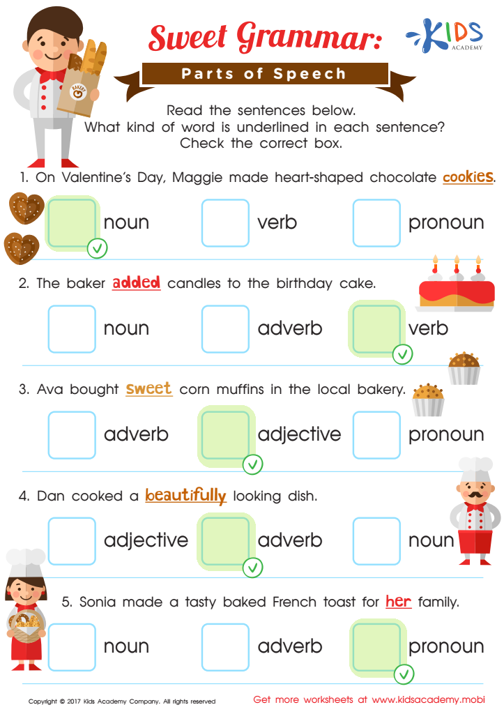 part of speech worksheet