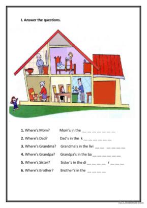 part of the house worksheet