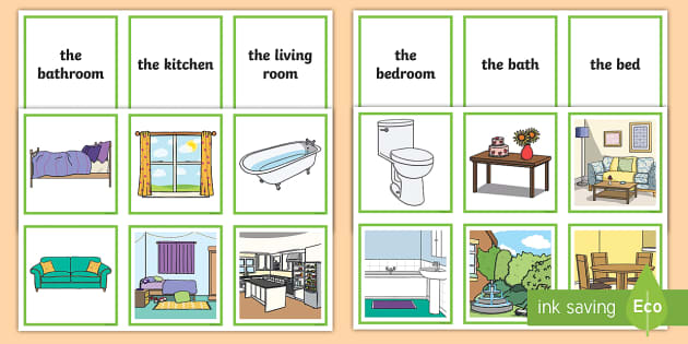 Parts of Houses Matching Game | ESL Resources (teacher made)