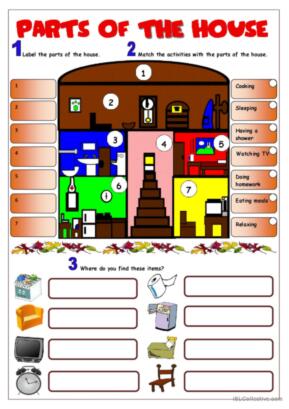 part of the house worksheet