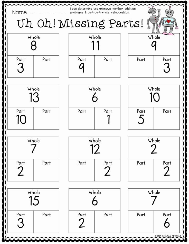 part part whole math worksheet