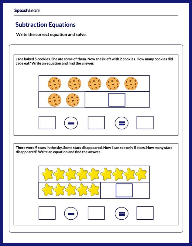 part part whole subtraction worksheet