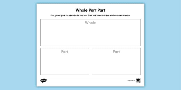 part part whole worksheet for kindergarten