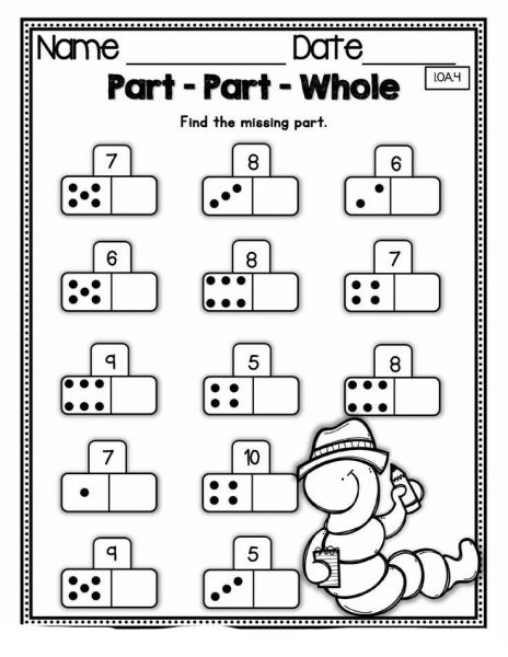 part part whole worksheet for kindergarten