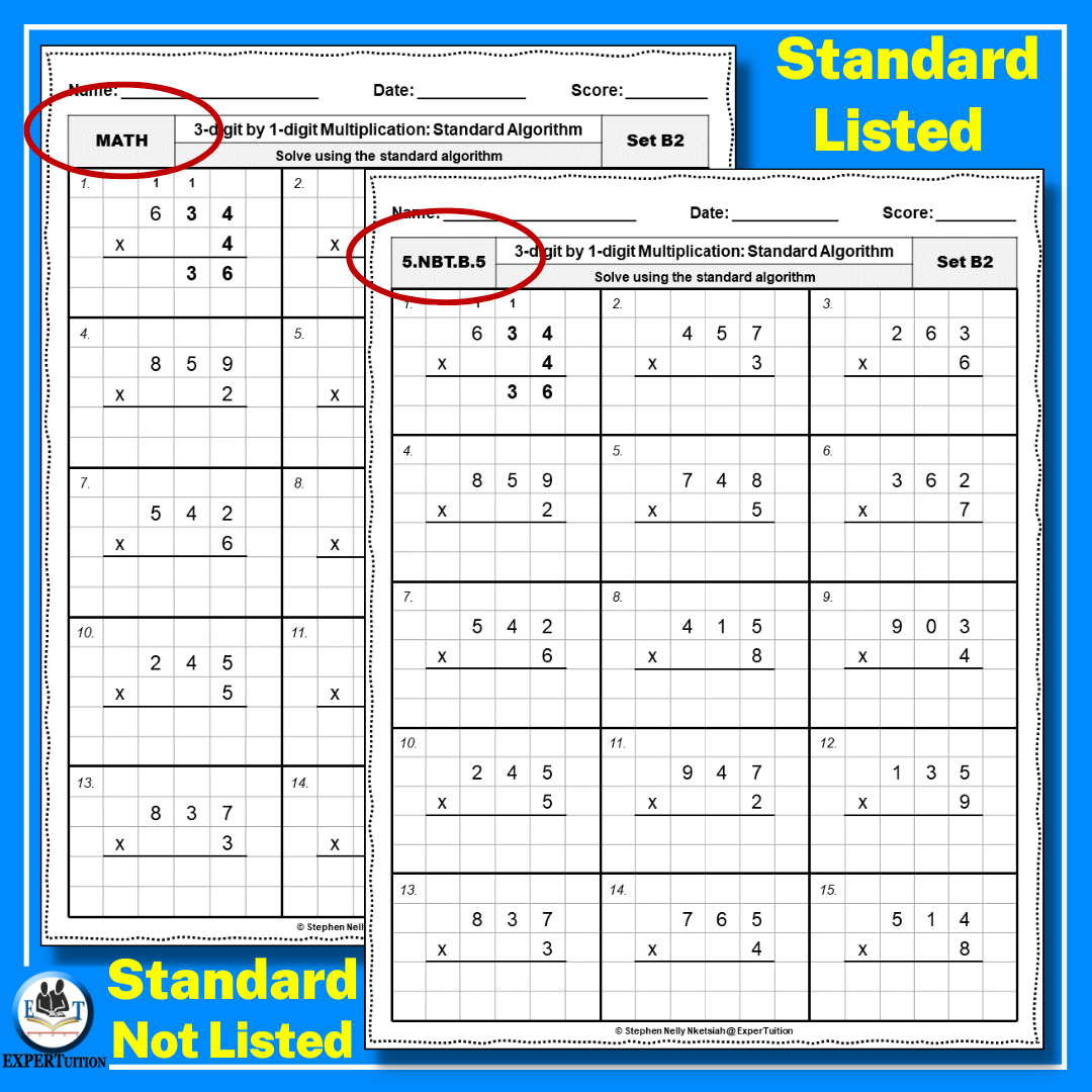 partial product multiplication printable worksheets
