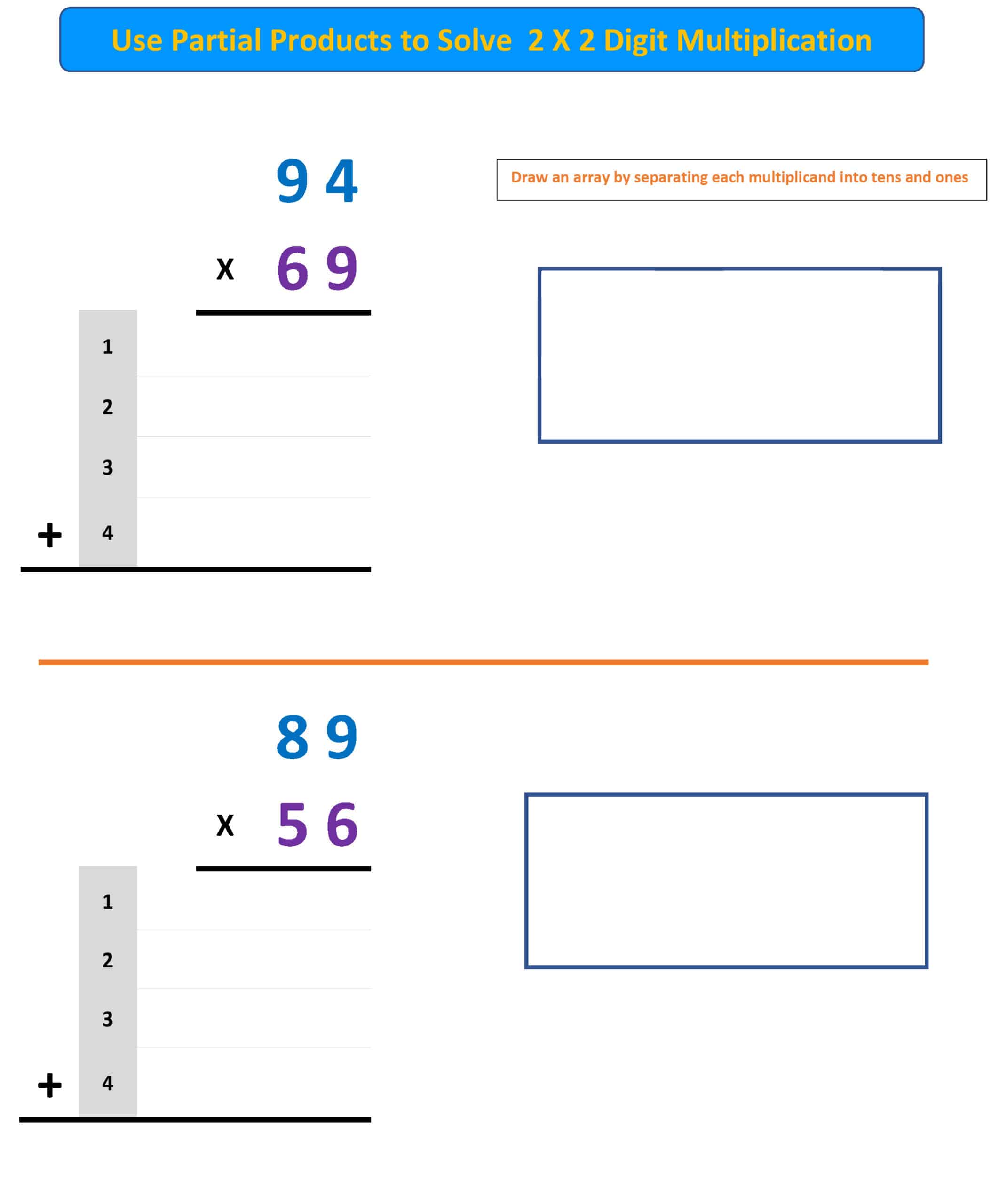 Partial Products Worksheet 3 - Mr. R.s World of Math