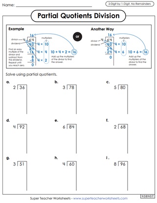 Partial Quotients Division