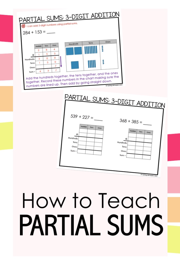 partial sums addition worksheet 2nd grade