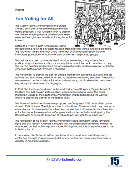 participation in government worksheet