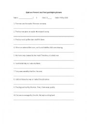 Present and past participle phrase exercise - ESL worksheet by ...