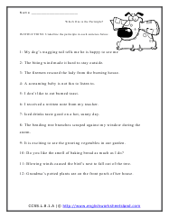 participial phrase worksheet