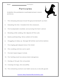 Participle Worksheets
