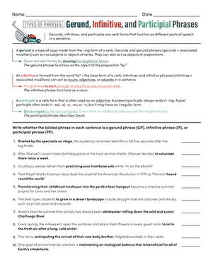 Types of Phrases: Gerund, Infinitive, and Participial Phrases ...