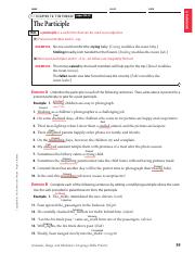 participle and participial phrases worksheet