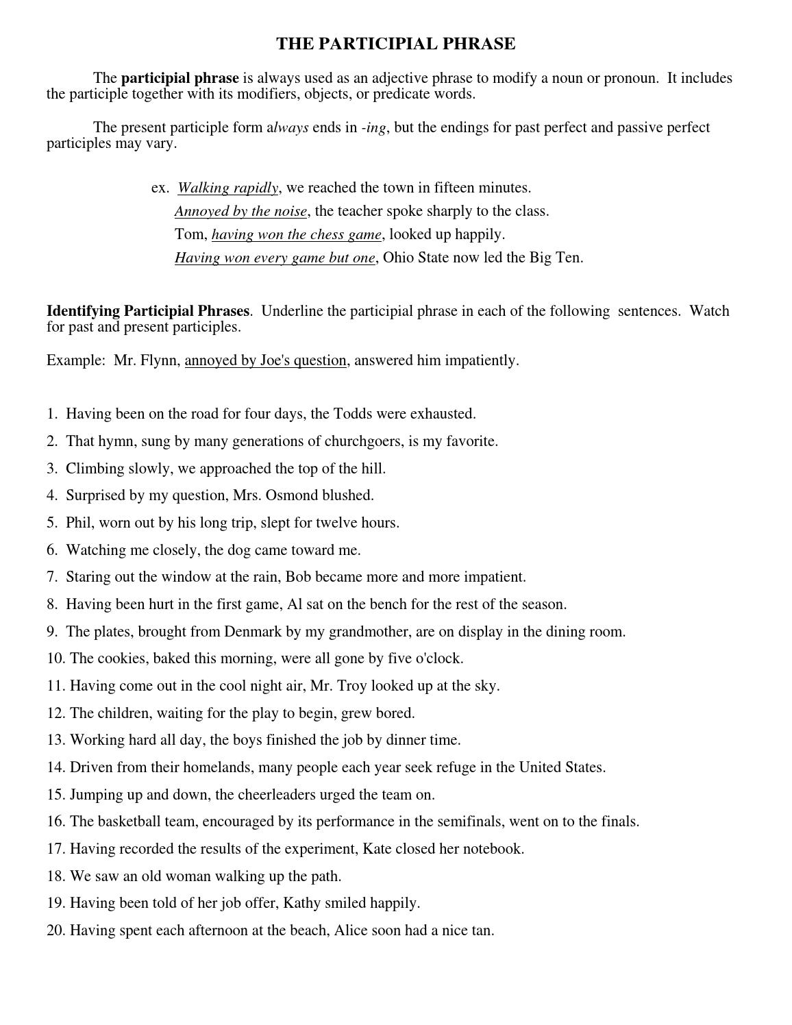 Phrase participial by HostosWC - Issuu