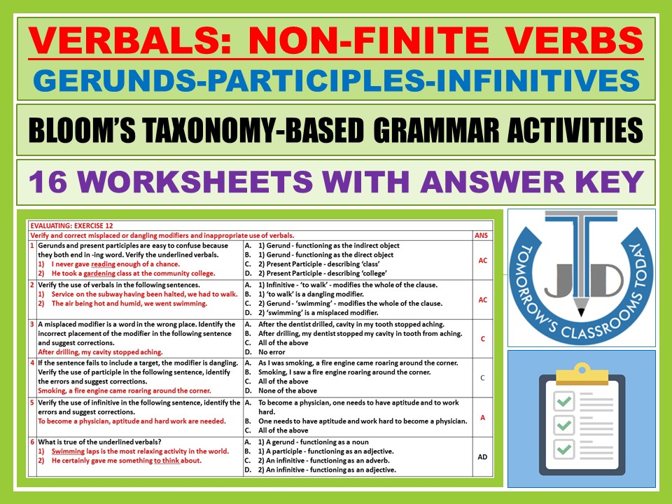 participles worksheet with answers