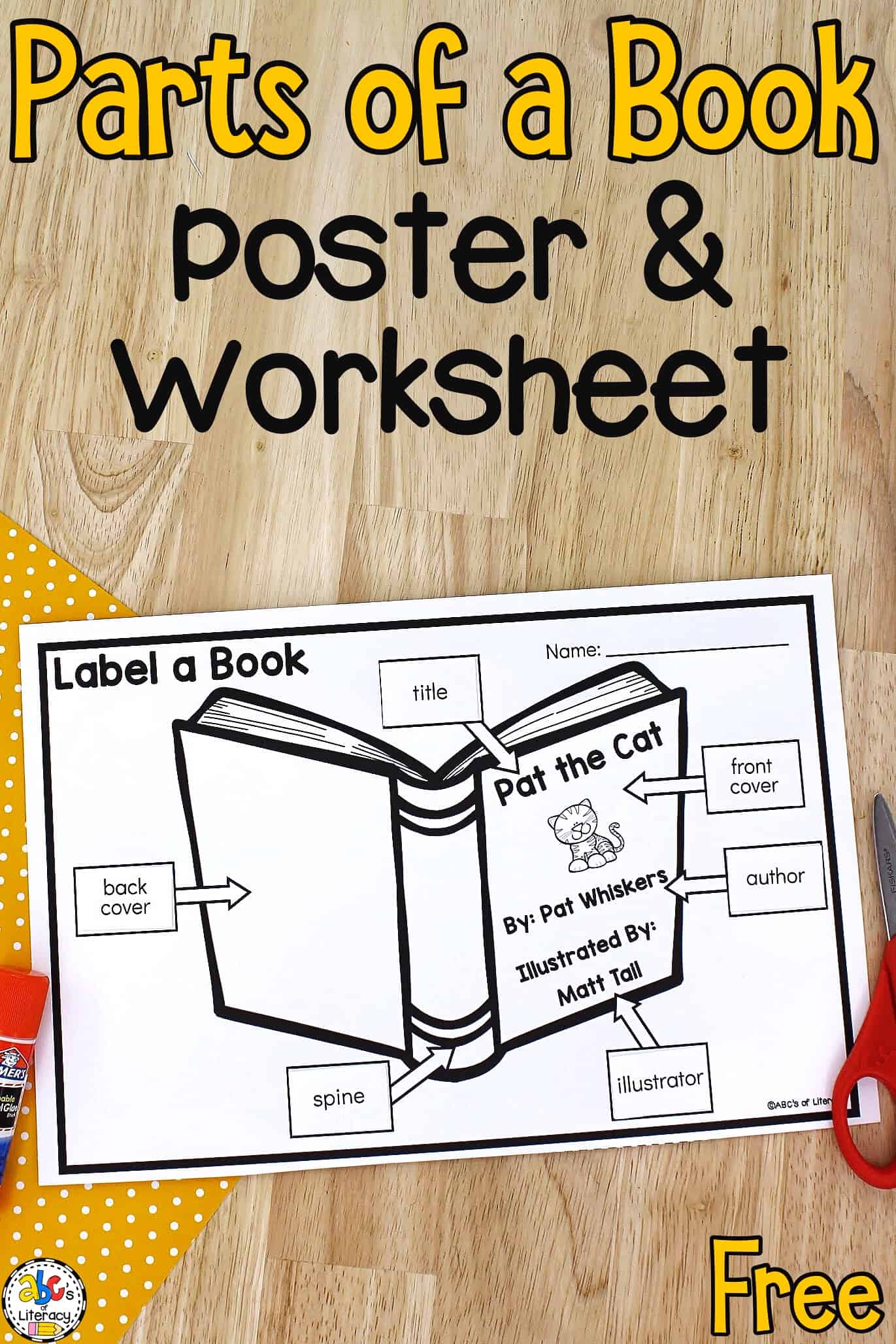 parts of a book worksheet 3rd grade