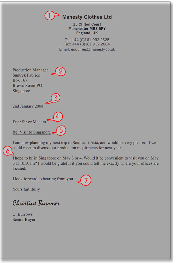 parts of a business letter worksheet